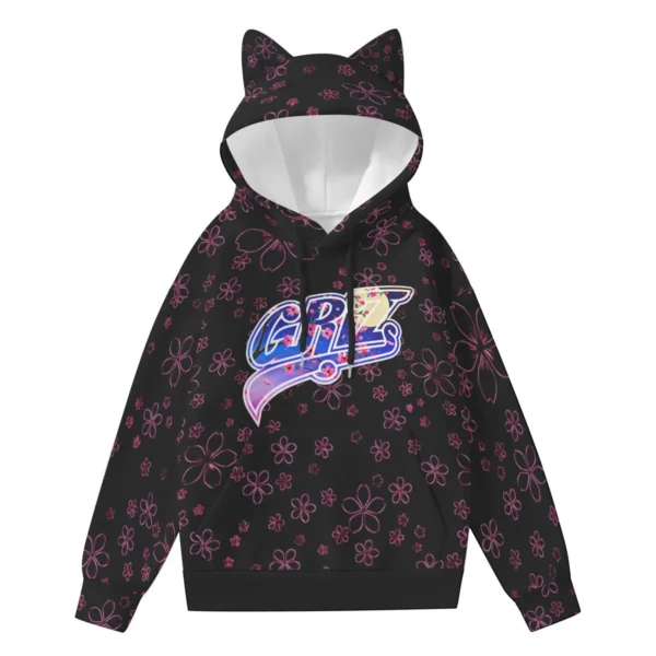 Griz Dark Sakura Cat Ear Hoodie